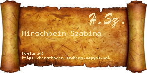 Hirschbein Szabina névjegykártya